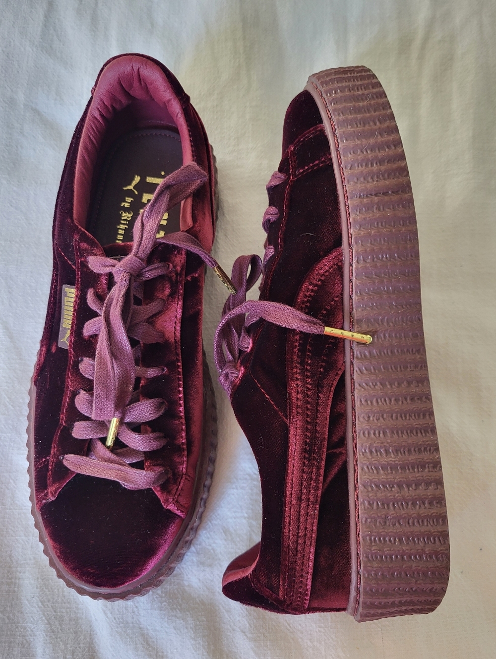 2016 Fenty x Puma Wmns Velvet Creeper Burgundy Sneaker Size 8